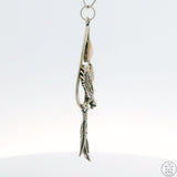 Vintage Sterling Silver Eagle Feathers Pendant Mother of Pearl IFS