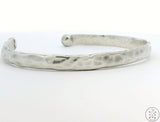 Vintage Hammered Sterling Silver 1/4 Inch Wide Cuff Bracelet 7.25 Inch
