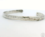 Vintage Hammered Sterling Silver 1/4 Inch Wide Cuff Bracelet 7.25 Inch