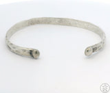 Vintage Hammered Sterling Silver 1/4 Inch Wide Cuff Bracelet 7.25 Inch
