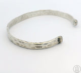 Vintage Hammered Sterling Silver 1/4 Inch Wide Cuff Bracelet 7.25 Inch