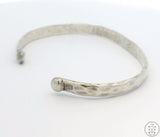 Vintage Hammered Sterling Silver 1/4 Inch Wide Cuff Bracelet 7.25 Inch