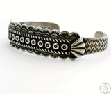 Vintage 1930s IH Coin Silver Cuff 6.5 Inch Native American