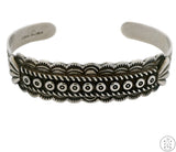 Vintage 1930s IH Coin Silver Cuff 6.5 Inch Native American