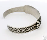 Vintage 1930s IH Coin Silver Cuff 6.5 Inch Native American