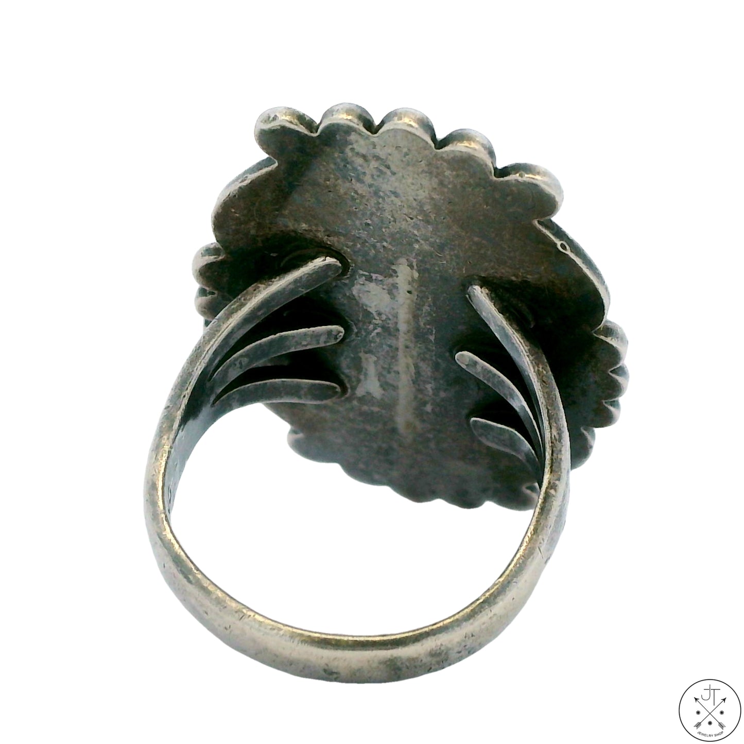 Vintage Sterling Silver Ring with Moss Agate Size 7.5