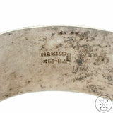 Vintage Sterling Silver Hinged Bangle Bracelet 2.3 Inch Taxco Mexico TM-143