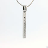 14k White Gold Bar Pendant with .12 ctw Natural Diamonds