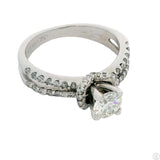 New Helzberg 18k White Gold Engagement Ring with 1 ctw Natural Diamonds Size 6.25 GIA IVS1