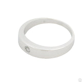 14k White Gold Band with .08 Carat Diamond Size 7
