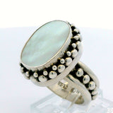 New Sterling Silver Statement Ring with Mother of Pearl Size 6.5