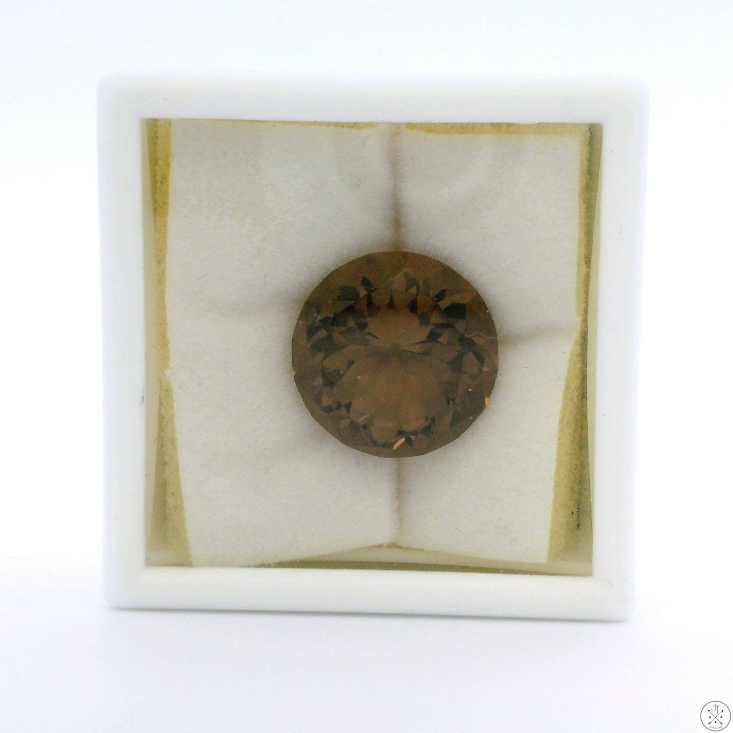 9.25 Carat Natural Smoky Quartz 14.3 mm Round Faceted Gemstone Chipped