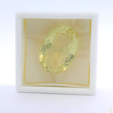 28 Carat Natural Lemon Quartz 23 x 17 mm Oval Cut Gemstone Brazil