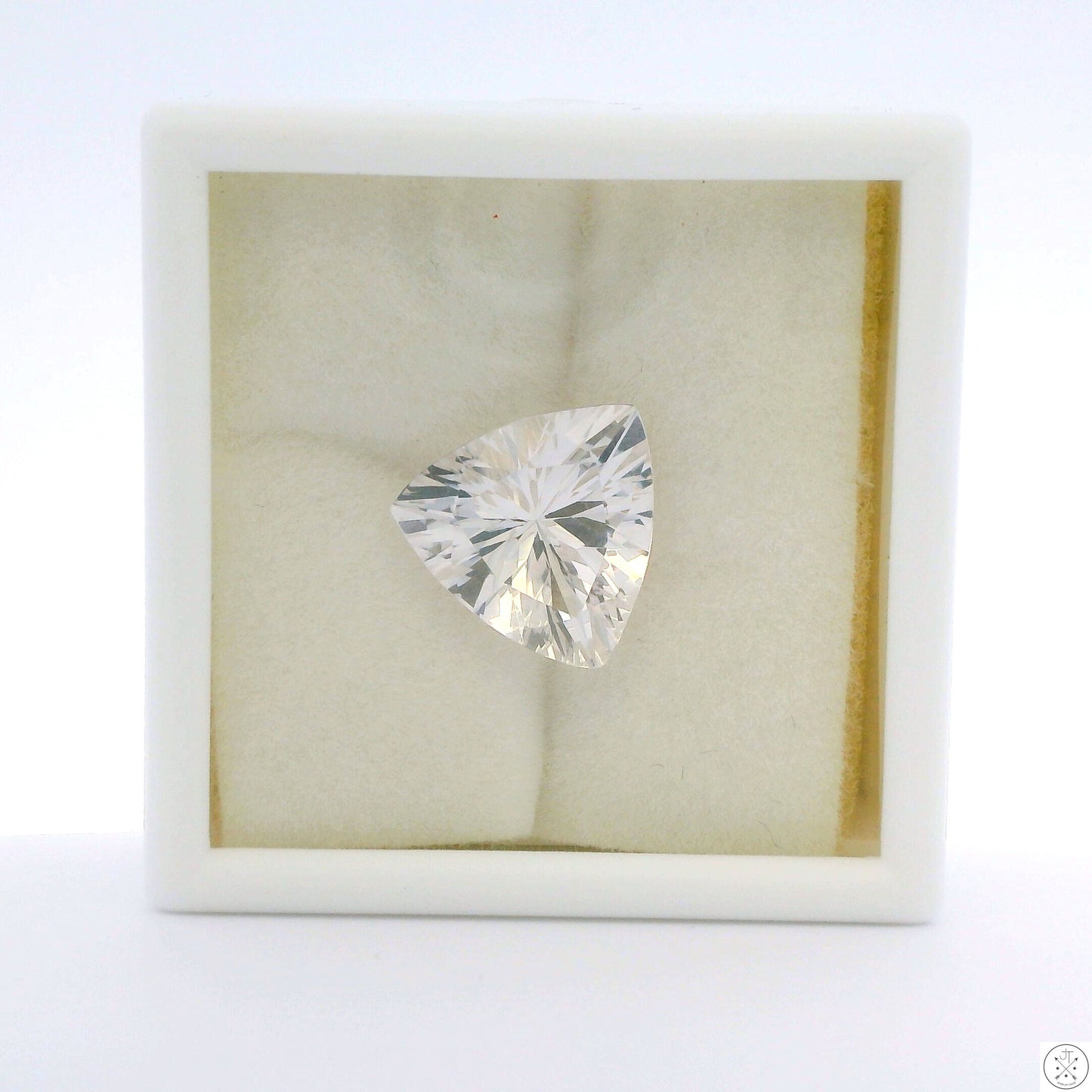 4.86 Carat Natural Danburite 12 mm Trillion Faceted Gemstone Loose Colorless Mexico