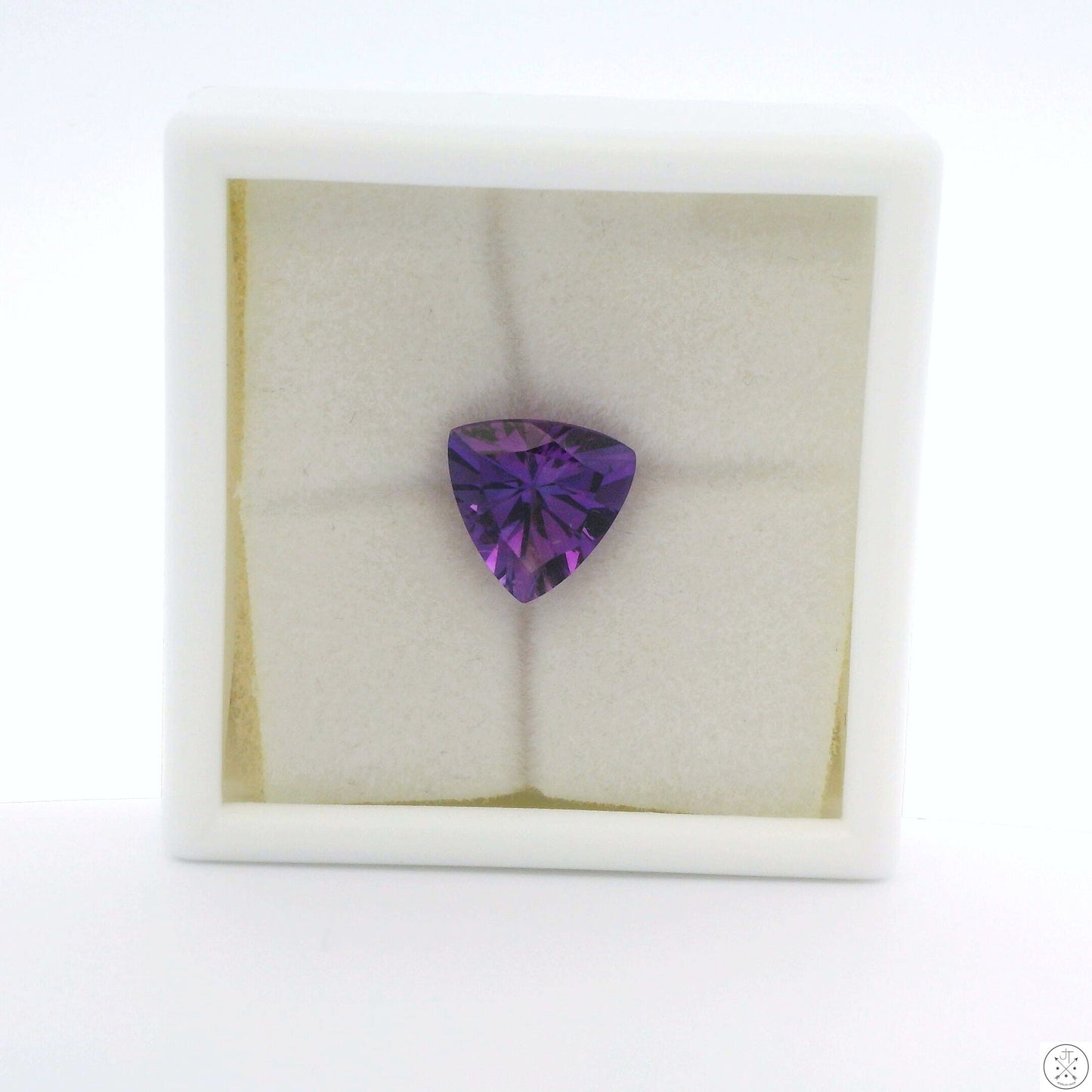 2.10 Carat Natural Amethyst Quartz 9 mm Triangle Faceted Gemstone Loose Trillion
