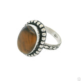 New Sterling Silver Statement Ring with Tigers Eye Size 7