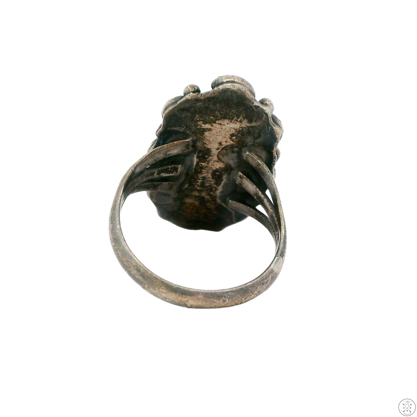 Vintage Sterling Silver Ring with Easter Blue Turquoise Size 5.25