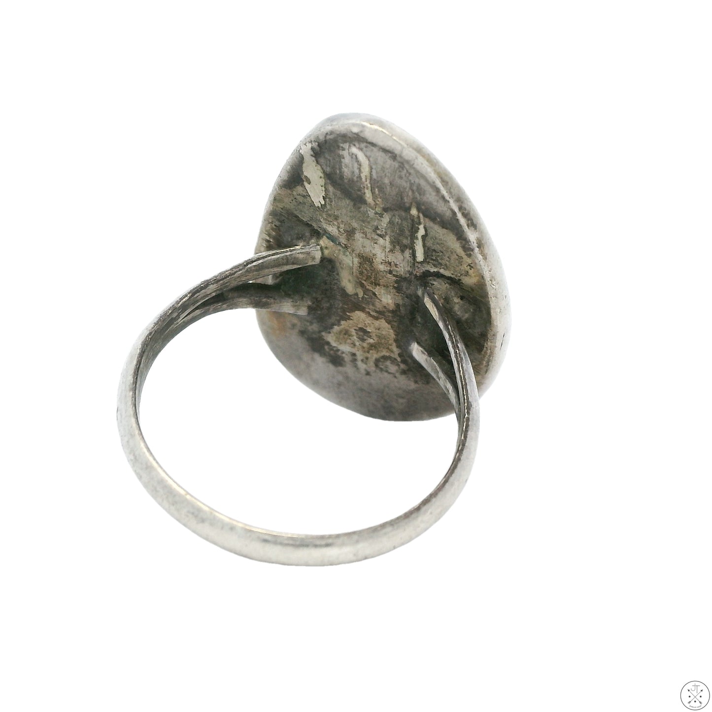 Vintage Sterling Silver Bear Paw Ring with Turquoise Inlay Size 7