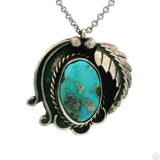 Vintage Zuni Sterling Silver Pendant Signed Lucy Gchachu 24 Inch Necklace