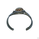 Vintage Signed Navajo Sterling Silver Cuff Biggs Jasper Sandy Sangster Two Feathers