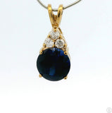 14k Gold Over Sterling Silver Pendant with Lab Sapphire