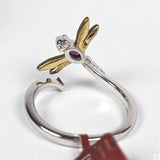 Rare New in Box Disney Sterling Silver Dragonfly Ring Size 11.5 Adjustable Mulan Enchanted