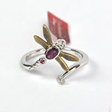Rare New in Box Disney Sterling Silver Dragonfly Ring Size 11.5 Adjustable Mulan Enchanted
