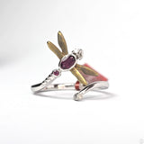 Rare New in Box Disney Sterling Silver Dragonfly Ring Size 11.5 Adjustable Mulan Enchanted