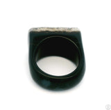 Drusy Quartz Agate Statement Ring Size 8 Black and White