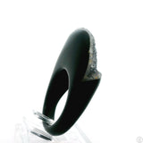 Drusy Quartz Agate Statement Ring Size 6.5 Black and White