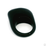 Drusy Quartz Agate Statement Ring Size 6.5 Black and White