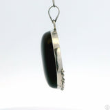 Vintage Sterling Silver Pendant with Dark Amber Cabochon Cognac