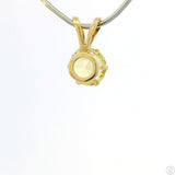 Vintage 14k Yellow Gold Drop Pendant with .50 Carat Chrysoberyl Solitaire Round
