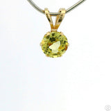 Vintage 14k Yellow Gold Drop Pendant with .50 Carat Chrysoberyl Solitaire Round