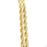 New Solid 14k Yellow Gold 22 Inch 3.5 mm Diamond Cut Rope Necklace Chain