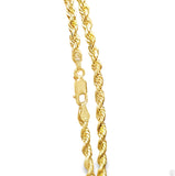 New Solid 14k Yellow Gold 22 Inch 3.5 mm Diamond Cut Rope Necklace Chain