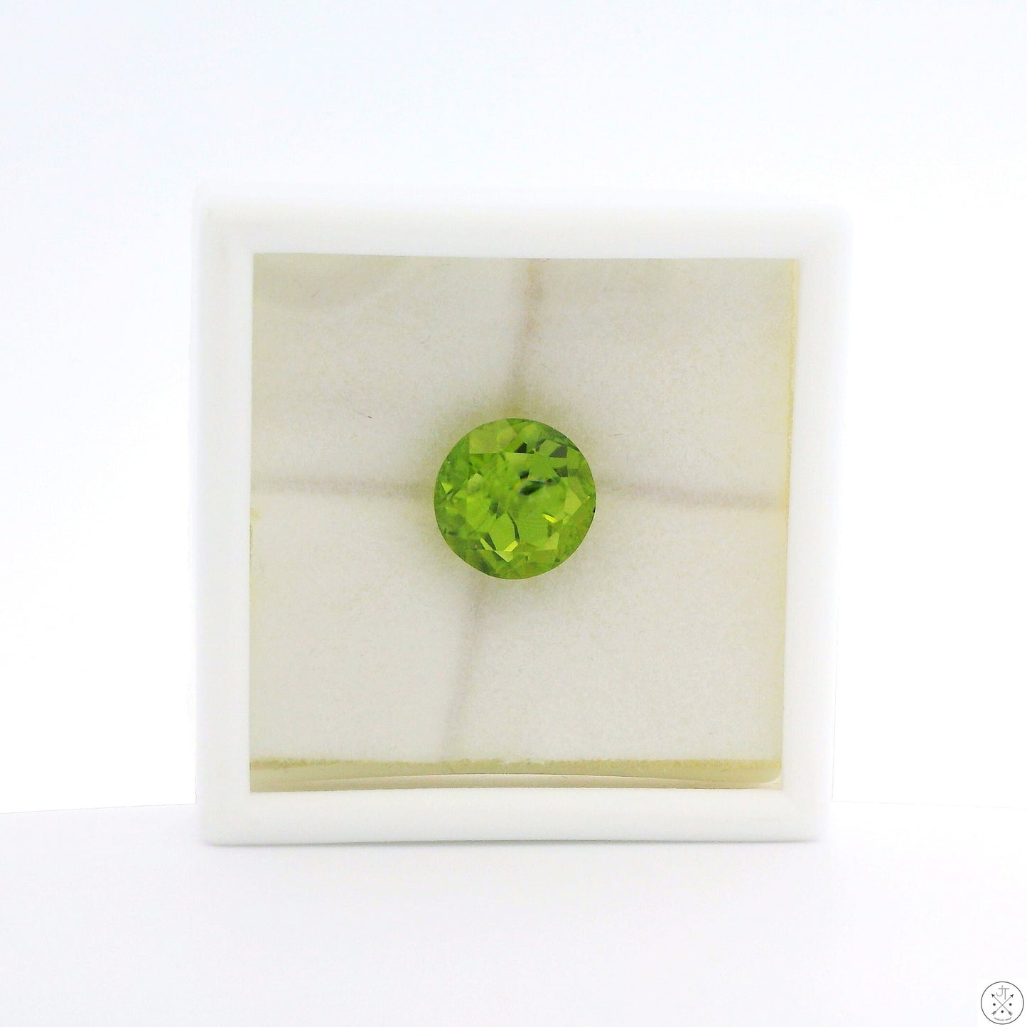 3.87 Carat Natural Peridot 9 mm Round Faceted Gemstone Loose
