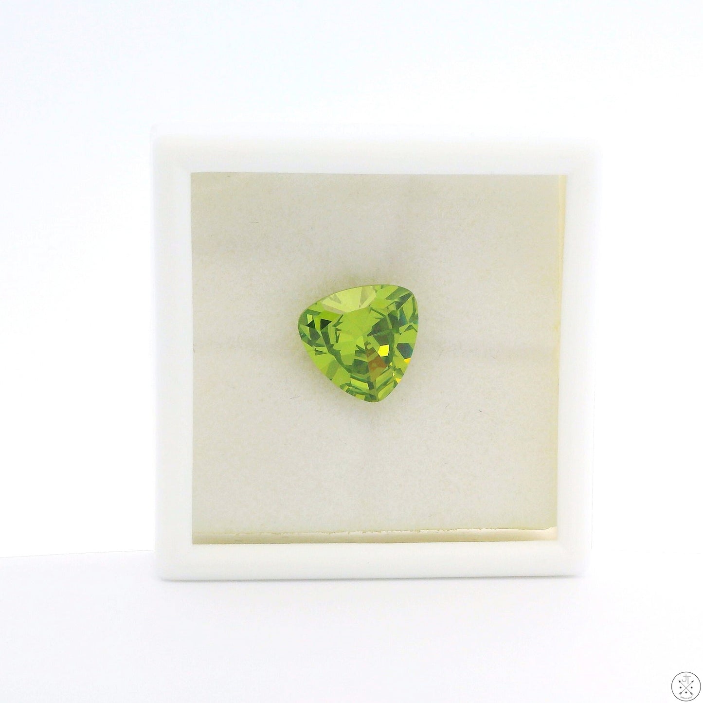 4.10 Carat Natural Peridot 10 mm Trillion Faceted Gemstone Loose