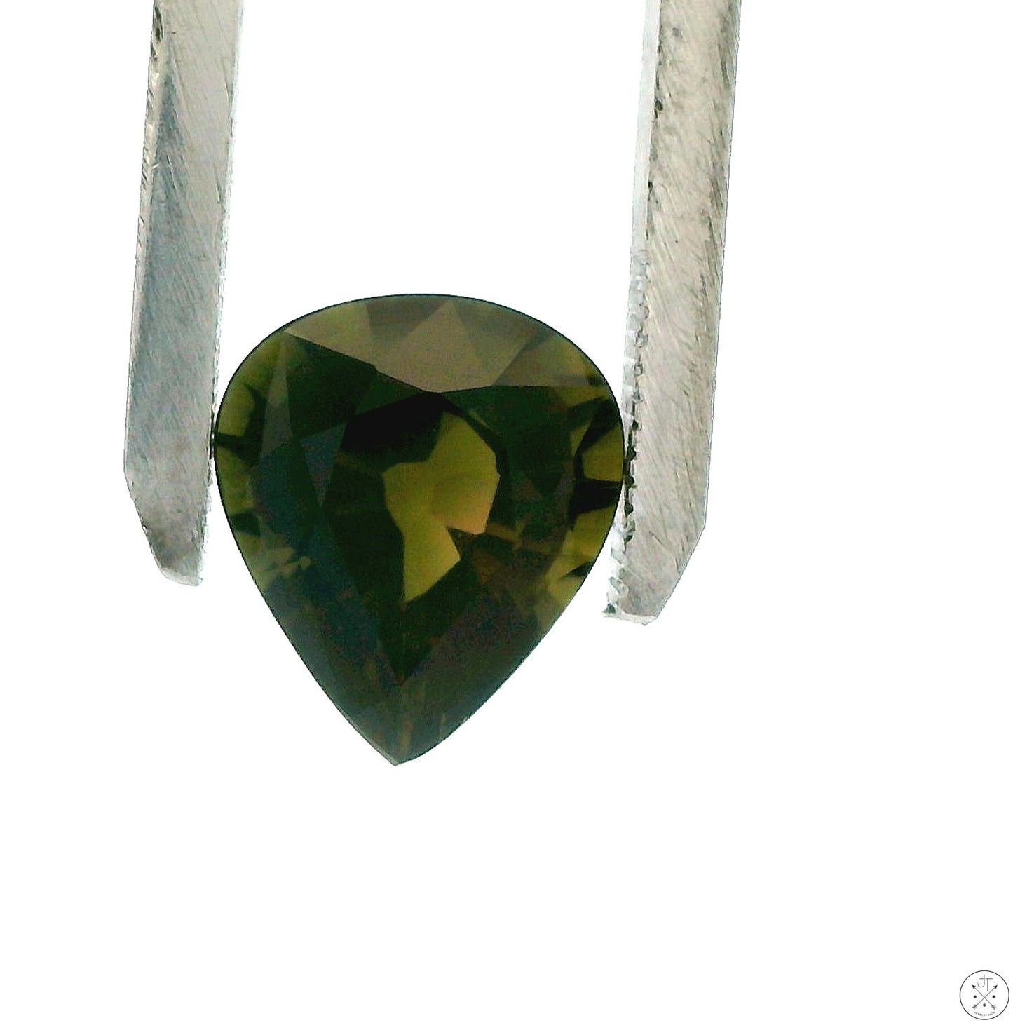 3.10 Carat Natural Green Tourmaline 11 x 9 mm Pear Faceted Gemstone Loose