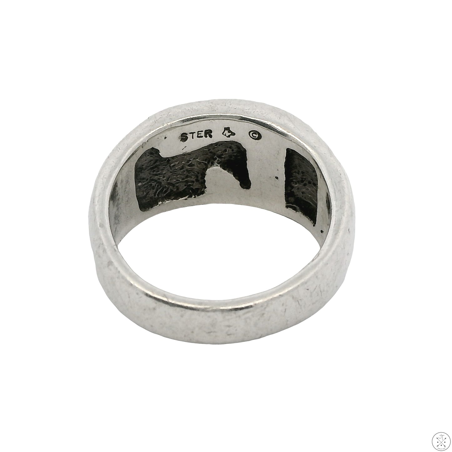 Vintage Sterling Silver Horse Horseshoe Band Size 7 Shadowbox Cast