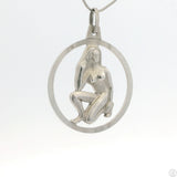 Vintage NOS Sterling Silver Virgo Zodiac Pendant Krementz W. Germany Virgin Nude 1