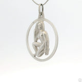 Vintage NOS Sterling Silver Virgo Zodiac Pendant Krementz W. Germany Virgin Nude 1