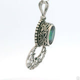 Large Vintage Sterling Silver Pendant with Mystic Topaz