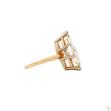 Vintage 14k Yellow Gold Solitaire Ring 3 Carat Natural Diamond Size 4.25 KSI2 Marquise Engagement Upgrade