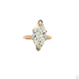 Vintage 14k Yellow Gold Solitaire Ring 3 Carat Natural Diamond Size 4.25 KSI2 Marquise Engagement Upgrade