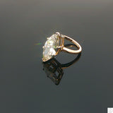 Vintage 14k Yellow Gold Solitaire Ring 3 Carat Natural Diamond Size 4.25 KSI2 Marquise Engagement Upgrade