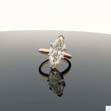 Vintage 14k Yellow Gold Solitaire Ring 3 Carat Natural Diamond Size 4.25 KSI2 Marquise Engagement Upgrade