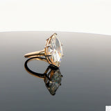 Vintage 14k Yellow Gold Solitaire Ring 3 Carat Natural Diamond Size 4.25 KSI2 Marquise Engagement Upgrade