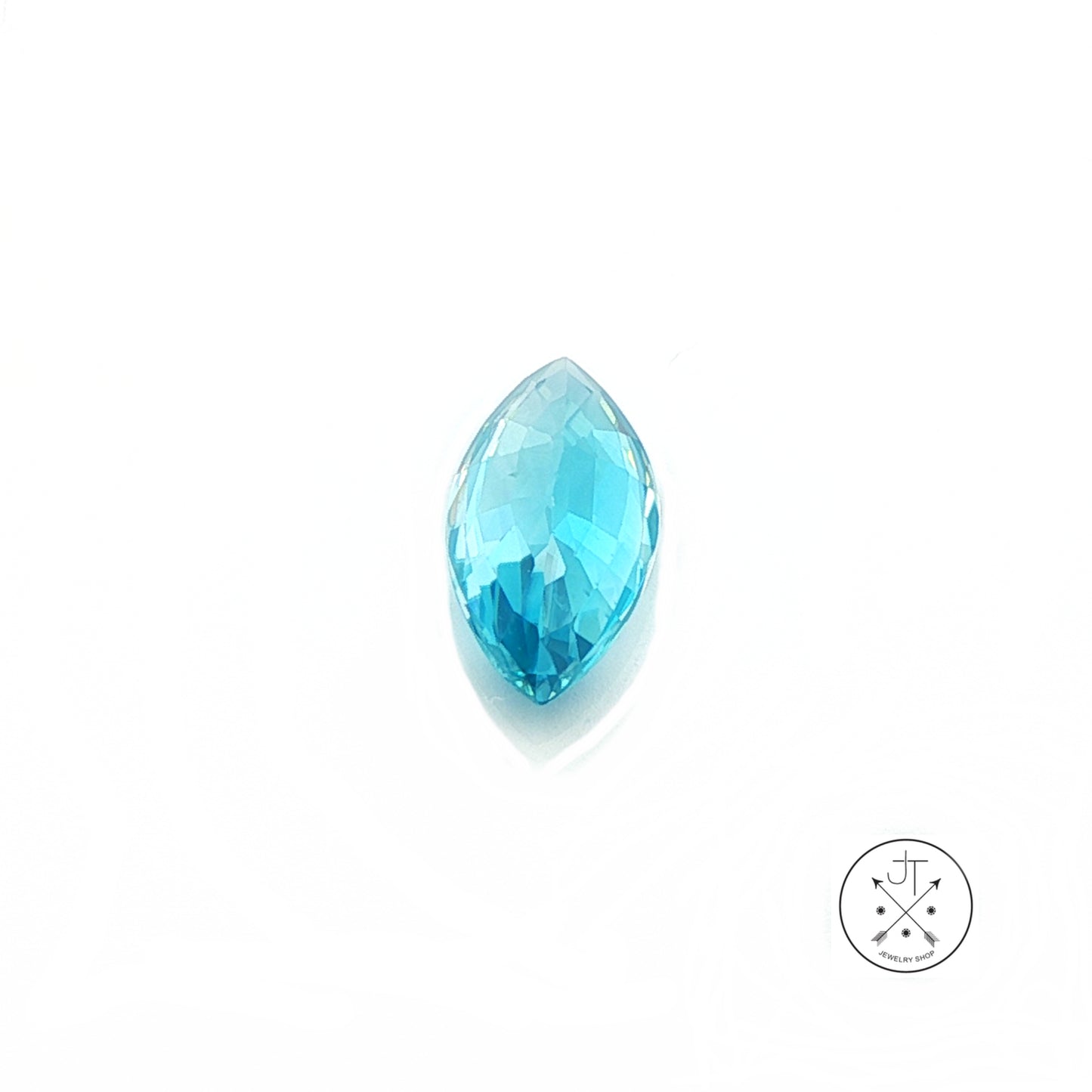 3.02 Carat Natural Blue Zircon 13.8 x 6.4 mm Marquise Faceted Gemstone Loose