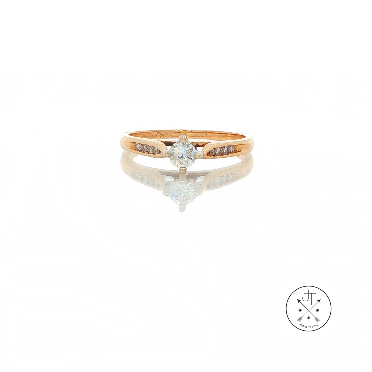 Vintage 14k Yellow Gold .22 ctw Diamond Solitaire Ring Size 6 LibCo Engagement